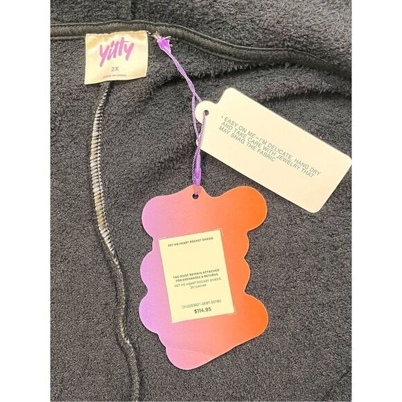 Fabletics Lizzo Yitty Pet Me Heart Pocket Cozy Romper Caviar Black Size 2X NEW! - Picture 4 of 13